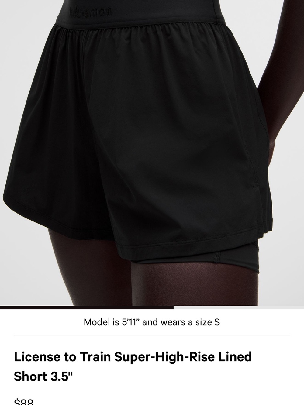 lululemon license to train super-high-rise lined short 3.5”
